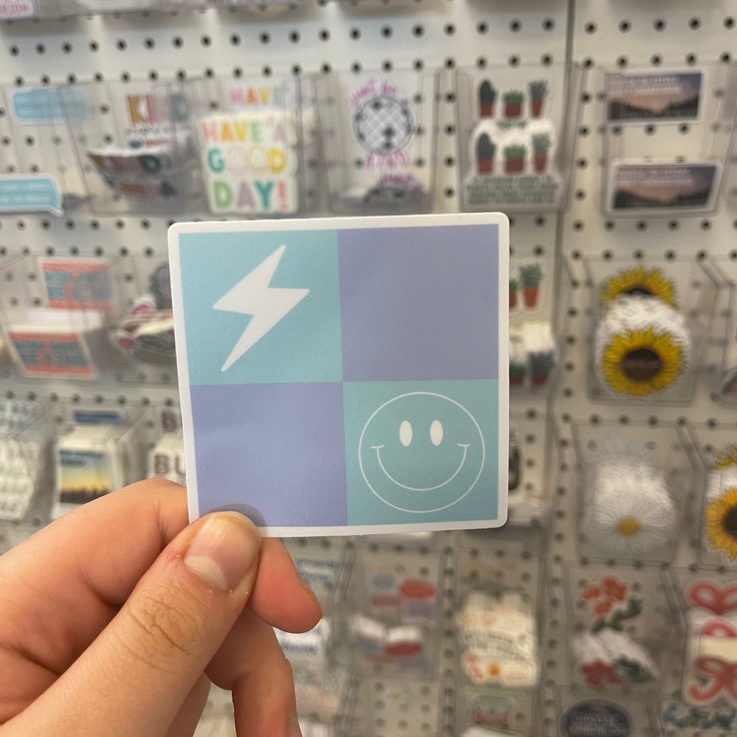 Checkered doodles - Sticker