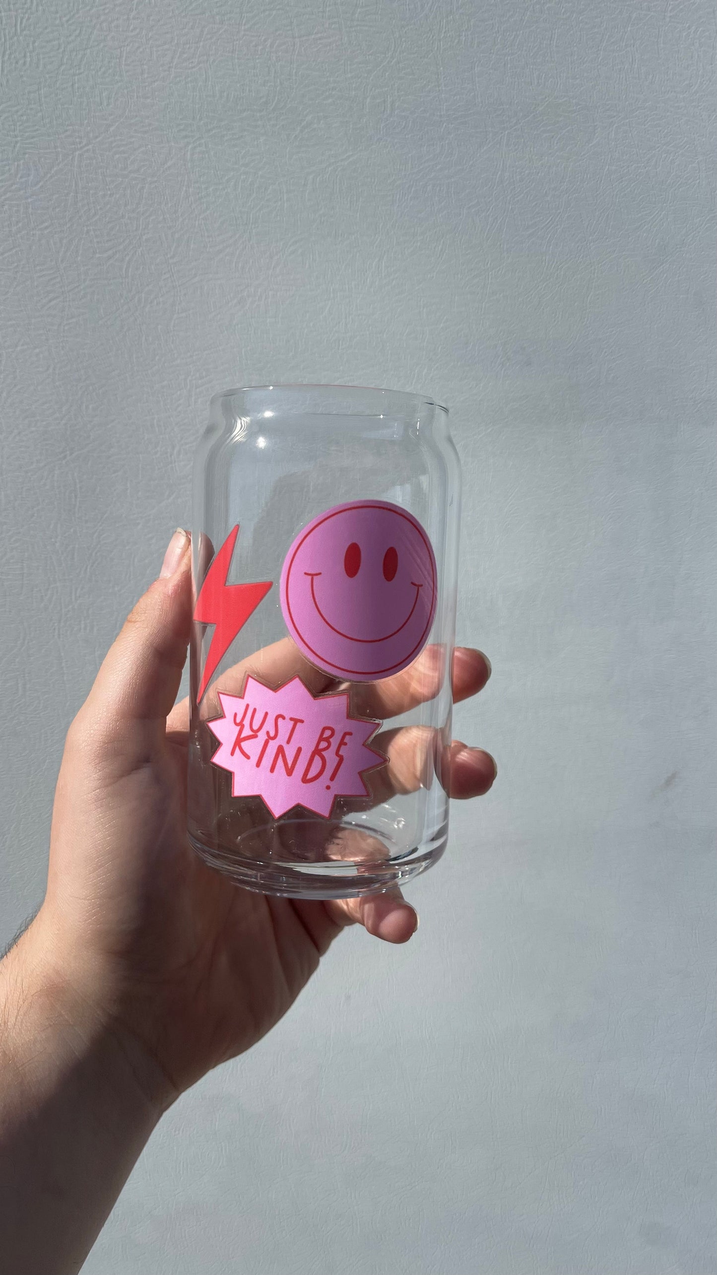 Just Be Kind! Preppy Doodles - Glass Mug - beer can glass - coffee cup