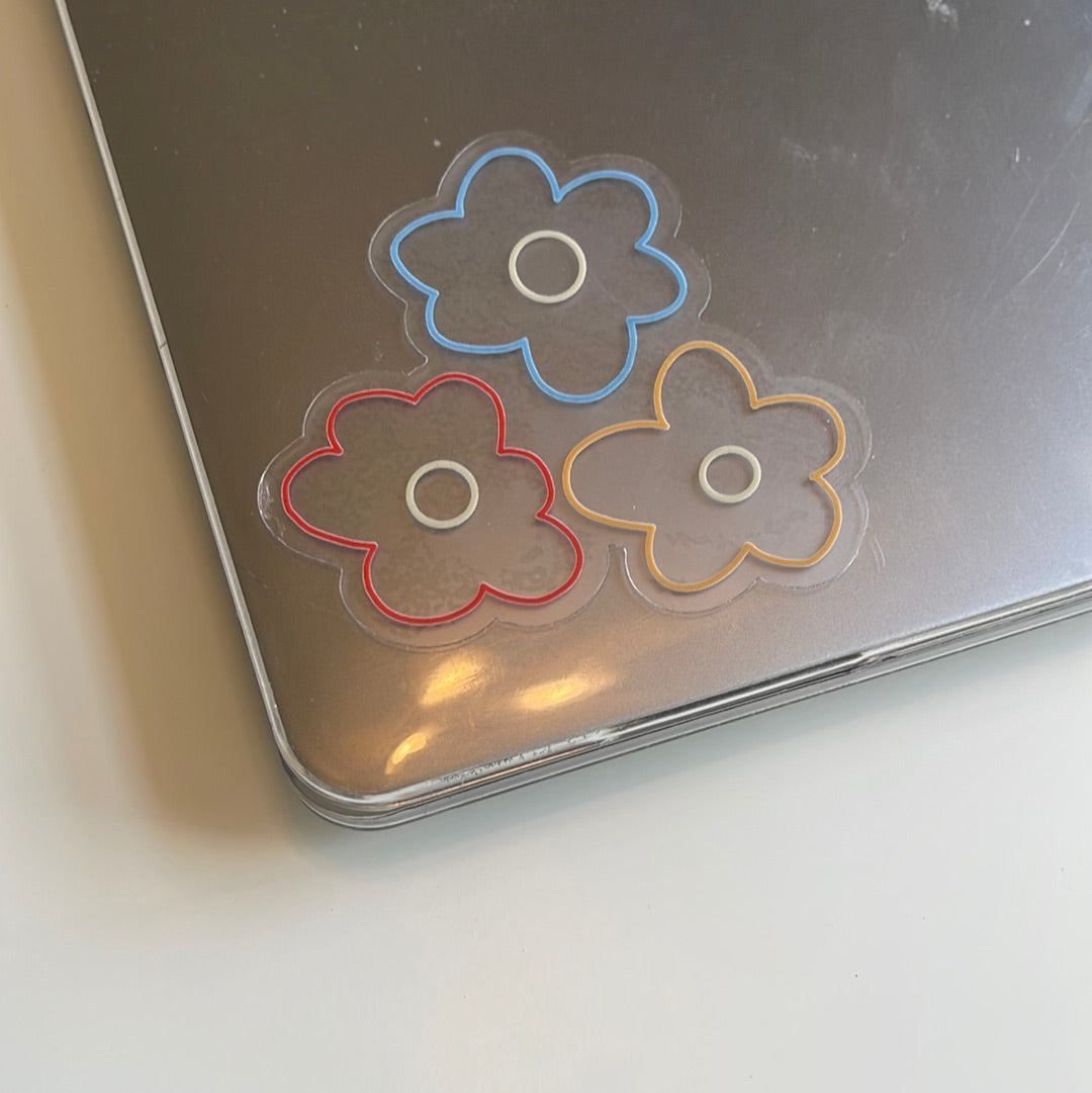 (clear) Groovy flowers - Sticker