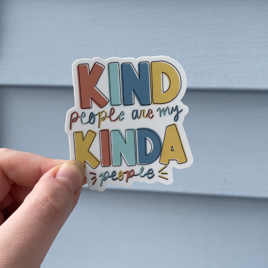 Kind People Are My Kinda People (Yellow/Blue) - Sticker