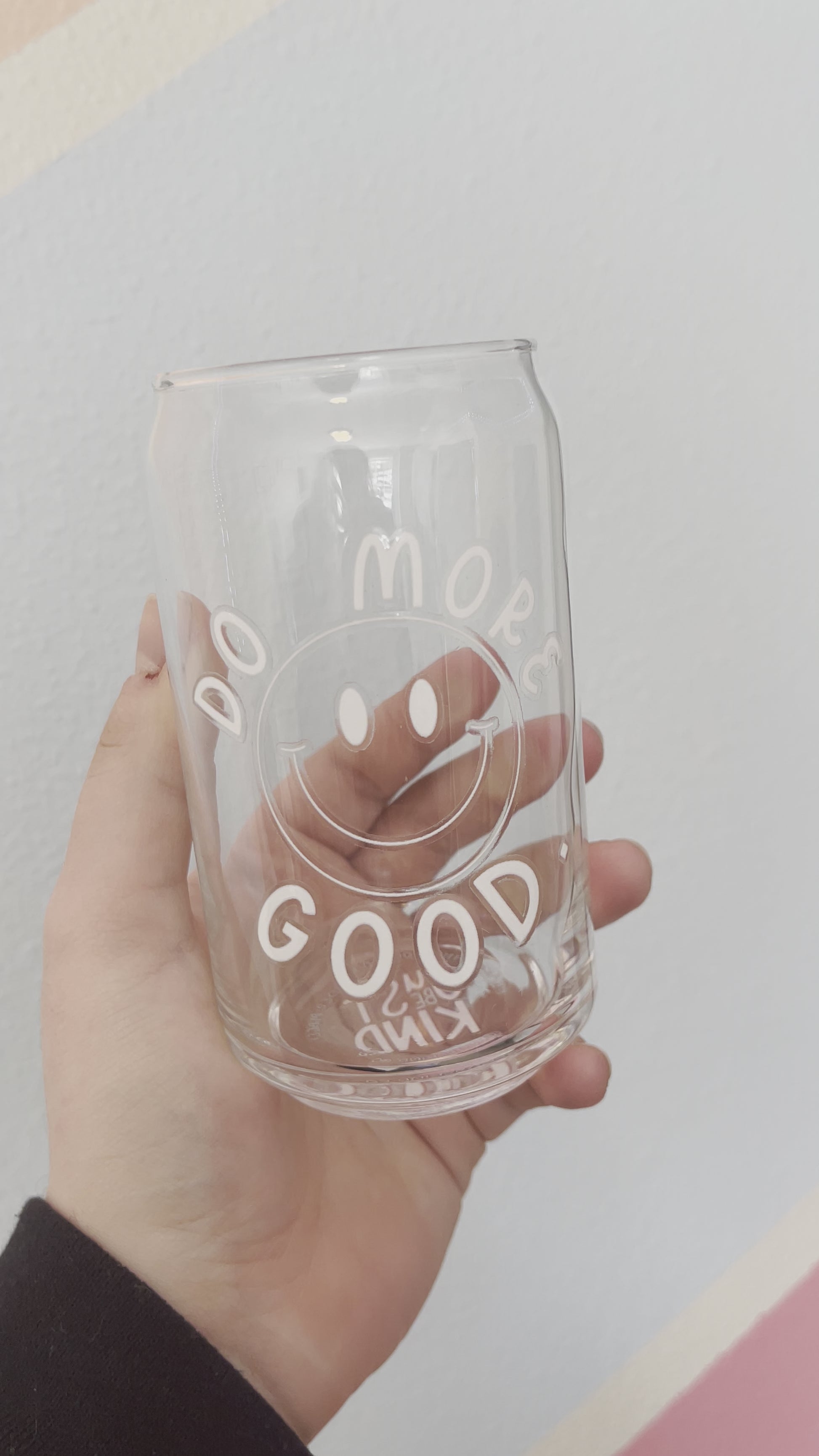 Just Be Kind! Preppy Doodles - Glass Mug - beer can glass - coffee cup