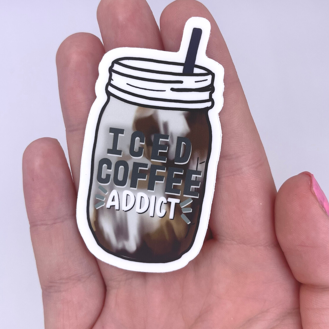 Iced Tea Rapper Sticker Png Iced coffee addict- Sticker – Just Be Kind Co.