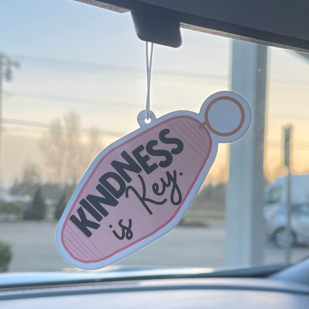 Kindness Is Key Motel Keychain - Car Air Freshener - Lemon Scent