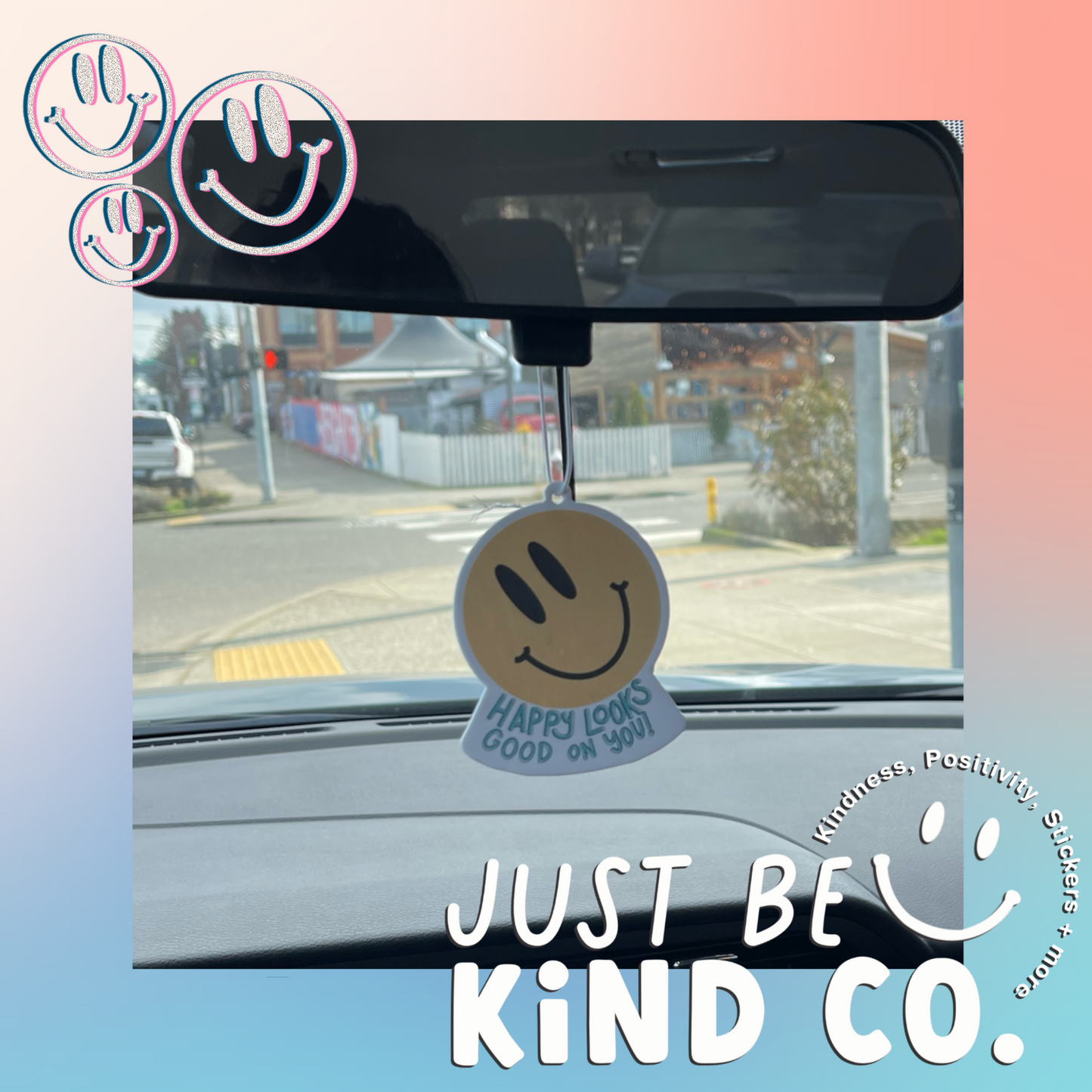 Happy Looks Good On You! - Car Air Freshener - Grapefruit Scent