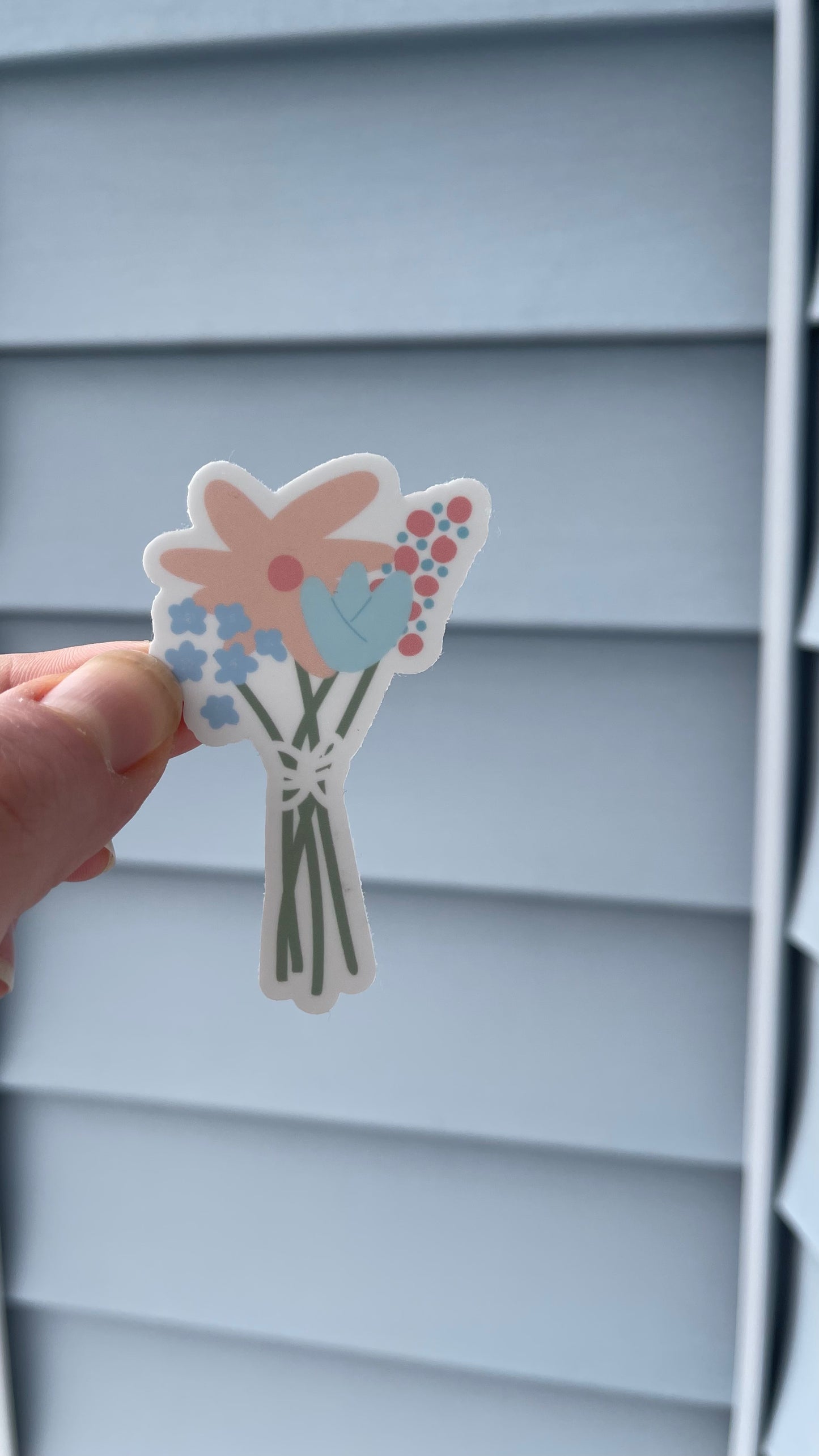 Pink + Blue Bouquet - Sticker